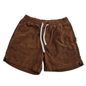 Bear Bottom (Men's‎ Medium) Corduroy Drawstring Elastic Shorts Brown 5.5" Inseam